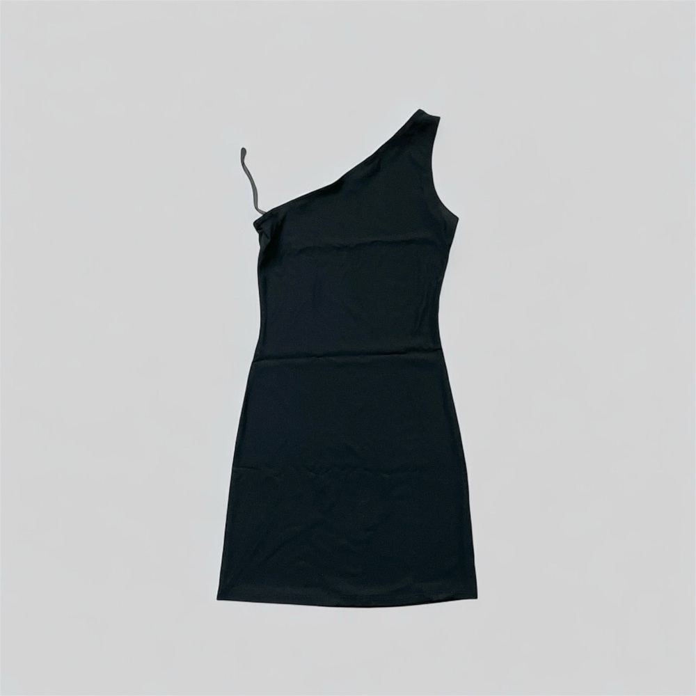 RHAPSODY Vintage Y2K One Shoulder Black Mini Dress